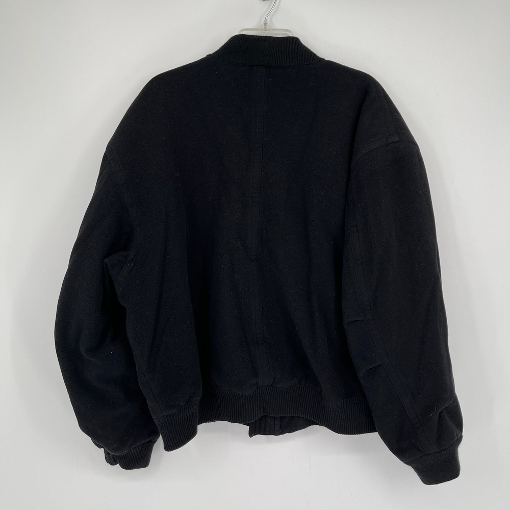 Hugo Boss Men's Black Cashmere Wool Blend Full Zip Winter Bomber Jacket Size XL - Picture 2 of 9